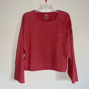 Calia by Carrie Underwood Oversized Rust Cropped T-Shirt Thick Cotton Sz S